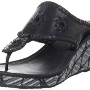 Jack Rogers Straw Mid Wedge Sandals